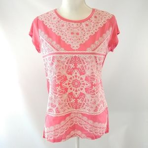 Pink T w/ Raised Print Shirt NWOT